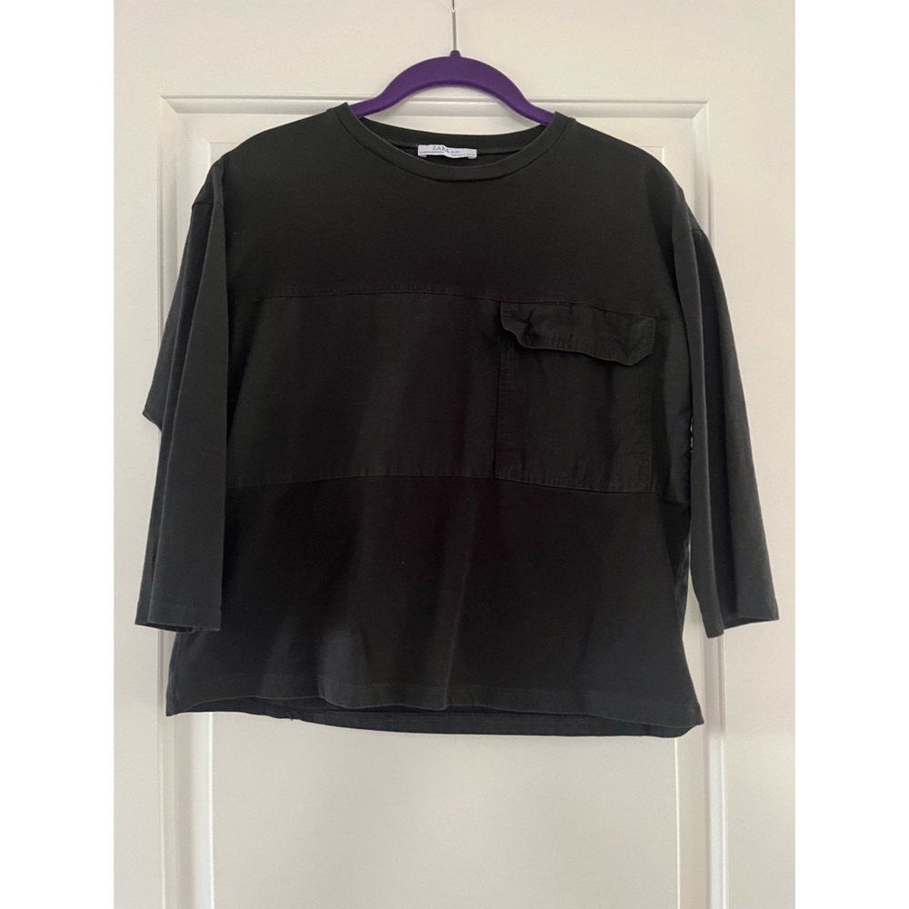 Zara basic black long sleeve shirt womens size small